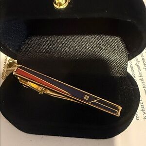 Givenchy Gold and Blue Tie Clip